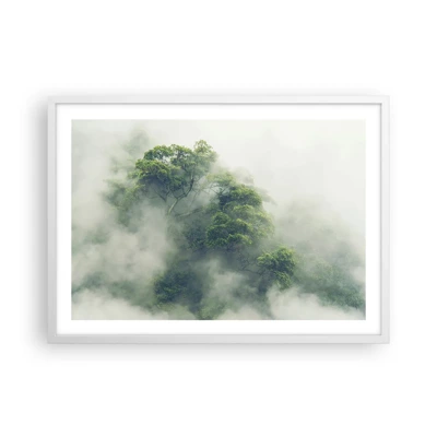 Affiche dans un cadre blanc - Poster - Enveloppé de brouillard - 70x50 cm