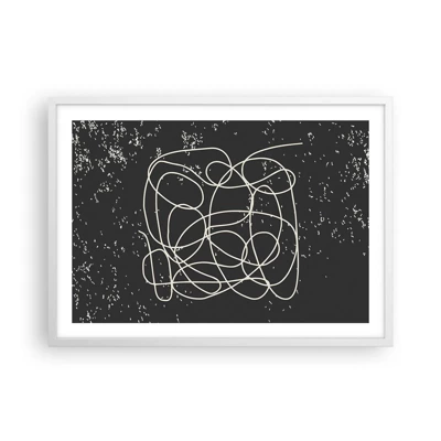 Affiche dans un cadre blanc - Poster - Errance des pensées - 70x50 cm