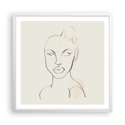 Affiche dans un cadre blanc - Poster - Esquisse de la sensualité - 60x60 cm