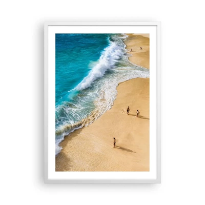 Affiche dans un cadre blanc - Poster - Et ensuite le soleil, la plage… - 50x70 cm
