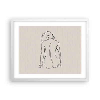 Affiche dans un cadre blanc - Poster - Femme nue - 50x40 cm