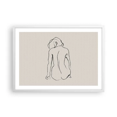 Affiche dans un cadre blanc - Poster - Femme nue - 70x50 cm