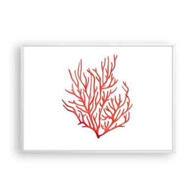Affiche dans un cadre blanc - Poster - Filigrane de corail - 100x70 cm