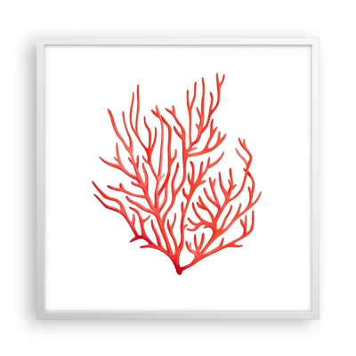 Affiche dans un cadre blanc - Poster - Filigrane de corail - 60x60 cm