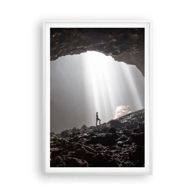 Affiche dans un cadre blanc - Poster - Grotte lumineuse - 70x100 cm