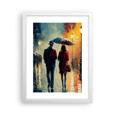 Affiche dans un cadre blanc - Poster - Histoire d'amour urbaine - 30x40 cm