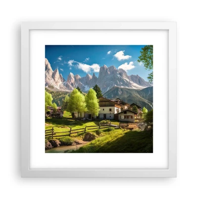 Affiche dans un cadre blanc - Poster - Idylle alpine - 30x30 cm