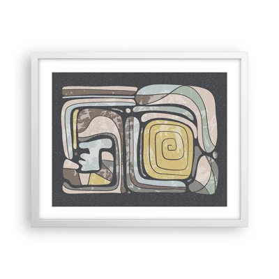 Affiche dans un cadre blanc - Poster - L'abstraction dans l'esprit précolombien - 50x40 cm