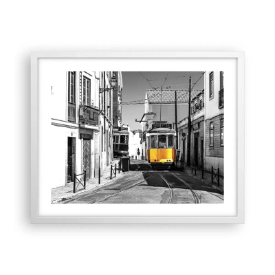 Affiche dans un cadre blanc - Poster - L'âme de Lisbonne - 50x40 cm