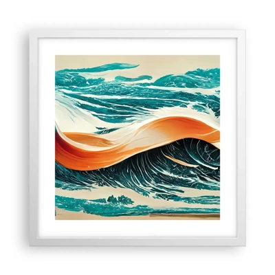 Affiche dans un cadre blanc - Poster - Le rêve d'un surfeur - 40x40 cm