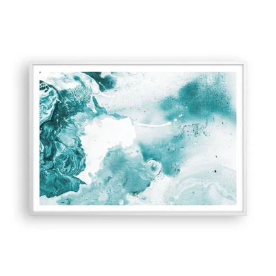 Affiche dans un cadre blanc - Poster - Marécage bleu - 100x70 cm