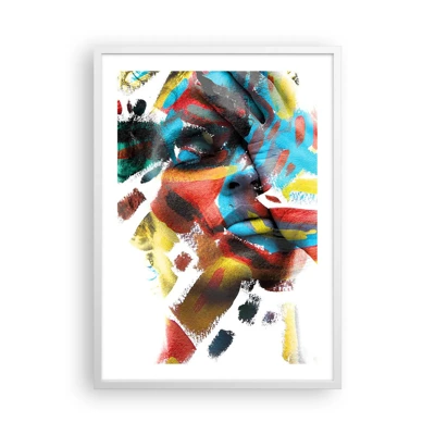 Affiche dans un cadre blanc - Poster - Personnalité colorée - 50x70 cm