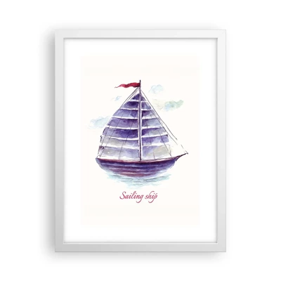 Affiche dans un cadre blanc - Poster - Plein de voiles et d’eau calme - 30x40 cm