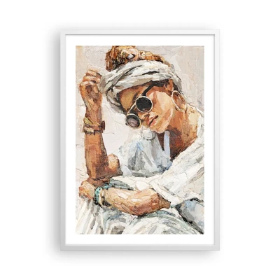 Affiche dans un cadre blanc - Poster - Portrait en plein soleil - 50x70 cm