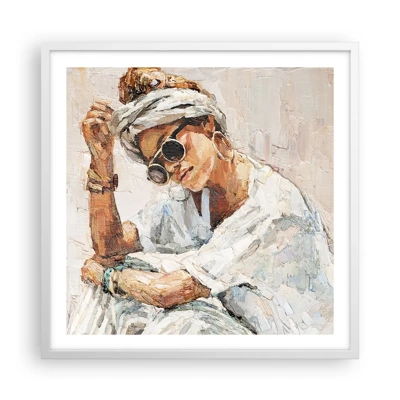 Affiche dans un cadre blanc - Poster - Portrait en plein soleil - 60x60 cm