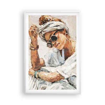 Affiche dans un cadre blanc - Poster - Portrait en plein soleil - 61x91 cm