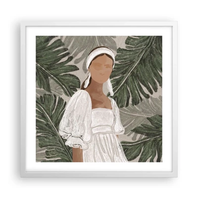 Affiche dans un cadre blanc - Poster - Portrait exotique - 50x50 cm