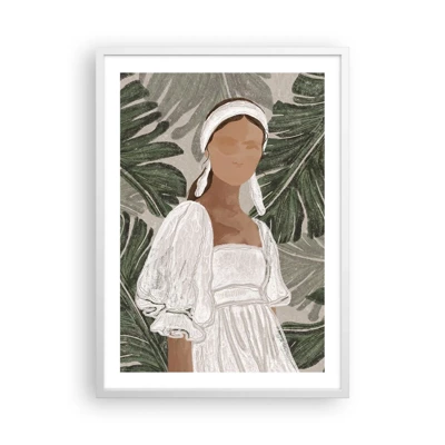 Affiche dans un cadre blanc - Poster - Portrait exotique - 50x70 cm