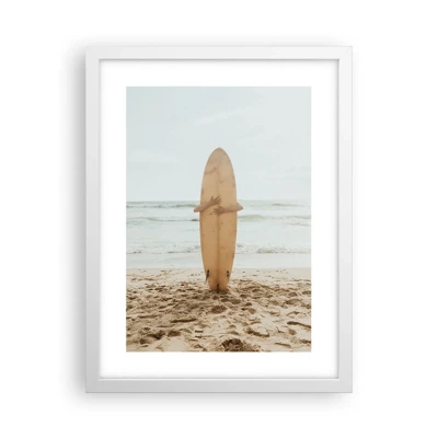 Affiche dans un cadre blanc - Poster - Pour l'amour des vagues - 30x40 cm