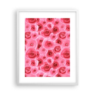Affiche dans un cadre blanc - Poster - Roses en-haut et en-bas - 40x50 cm