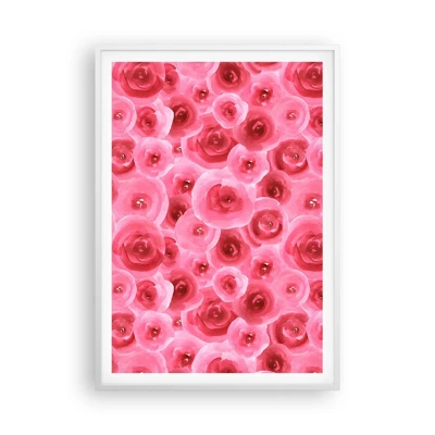 Affiche dans un cadre blanc - Poster - Roses en-haut et en-bas - 70x100 cm