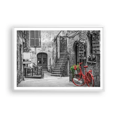 Affiche dans un cadre blanc - Poster - Ruelle toscane - 100x70 cm