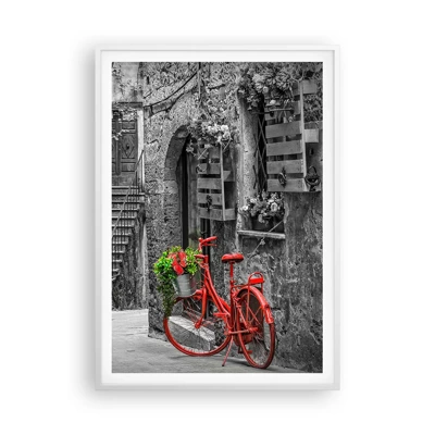 Affiche dans un cadre blanc - Poster - Ruelle toscane - 70x100 cm