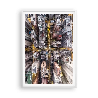 Affiche dans un cadre blanc - Poster - Salutations de Hong-Kong - 70x100 cm