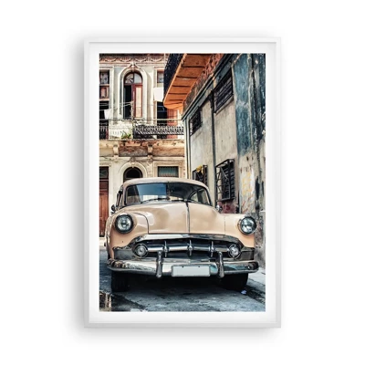 Affiche dans un cadre blanc - Poster - Sieste à La Havane - 61x91 cm