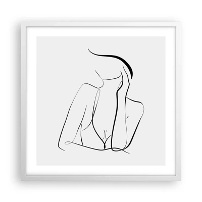Affiche dans un cadre blanc - Poster - Sur les vague d'un rêve - 50x50 cm