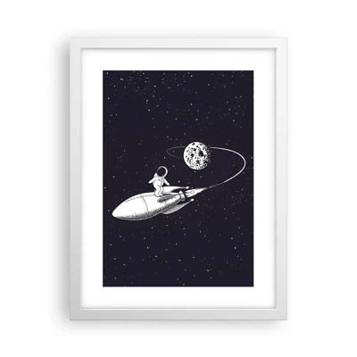 Affiche dans un cadre blanc - Poster - Surfeur de l'espace - 30x40 cm