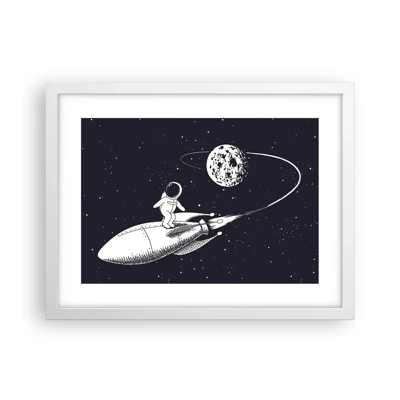 Affiche dans un cadre blanc - Poster - Surfeur de l'espace - 40x30 cm