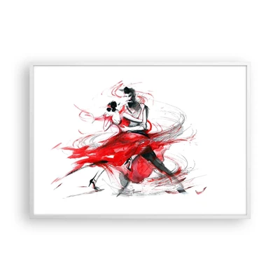 Affiche dans un cadre blanc - Poster - Tango - le rythme de la passion - 100x70 cm