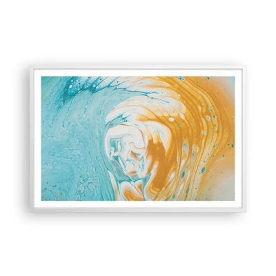 Affiche dans un cadre blanc - Poster - Tourbillon pastel - 91x61 cm