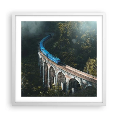 Affiche dans un cadre blanc - Poster - Train nature - 50x50 cm