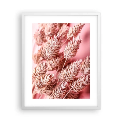 Affiche dans un cadre blanc - Poster - Une cascade florale en rose - 40x50 cm