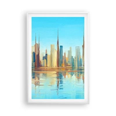 Affiche dans un cadre blanc - Poster - Une métropole ensoleillée - 61x91 cm