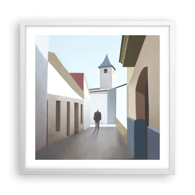 Affiche dans un cadre blanc - Poster - Une promenade ensoleillée - 50x50 cm