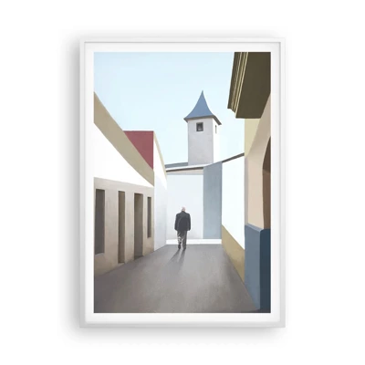 Affiche dans un cadre blanc - Poster - Une promenade ensoleillée - 70x100 cm