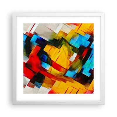 Affiche dans un cadre blanc - Poster - Une superposition multicolore - 40x40 cm