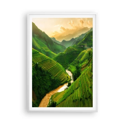 Affiche dans un cadre blanc - Poster - Vallée vietnamienne - 70x100 cm