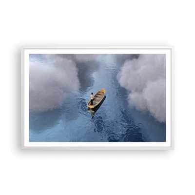 Affiche dans un cadre blanc - Poster - Vie – voyage – inconnu - 91x61 cm