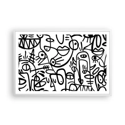 Affiche dans un cadre blanc - Poster - Visages et mirages - 91x61 cm