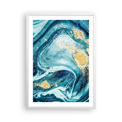 Affiche dans un cadre blanc - Poster - Vortex bleu - 50x70 cm