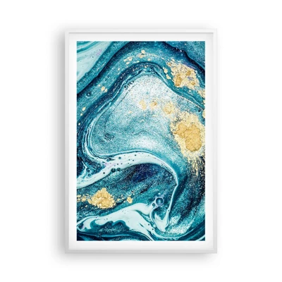 Affiche dans un cadre blanc - Poster - Vortex bleu - 61x91 cm