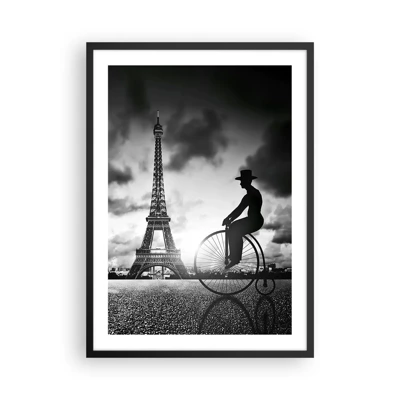 Affiche dans un cadre noir Arttor 50x70 cm - Nostalgie de la Belle Epoque - Paris, Ville, Ancien, Tour Eiffel, France, Pour le salon, Pour la chambre, Blanc, Noir, Vertical, P2BPA50x70-4204