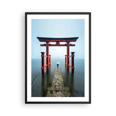 Affiche dans un cadre noir Arttor 50x70 cm - Rêverie japonnaise - Asie, Temple D'Hakone, Japon, La Religion, Culture, Pour le salon, Pour la chambre, Marron, Noir, Vertical, P2BPA50x70-4241
