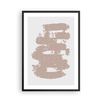 Affiche dans un cadre noir - Poster - Abstraction en rose tendre - 50x70 cm