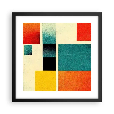 Affiche dans un cadre noir - Poster - Abstraction géométrique – bonne énergie - 40x40 cm