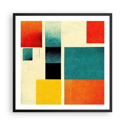 Affiche dans un cadre noir - Poster - Abstraction géométrique – bonne énergie - 60x60 cm